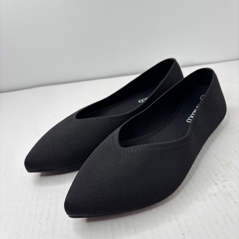 Aprcoco Pointed Toe Stretch Knit Ballet Flats Comfort Shoes Size 8 Black NEW! - Picture 6 of 10
